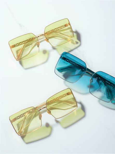 Nikki Dean Yellow Wrap Around Sunglasses