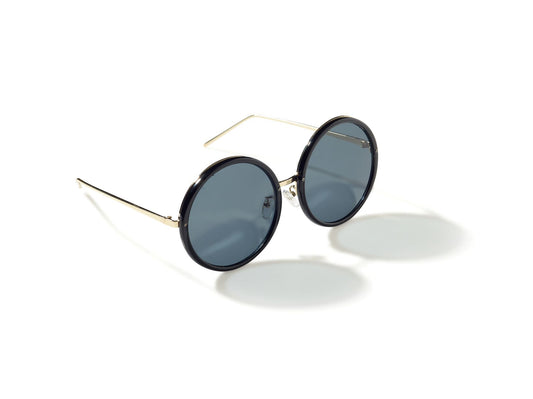 Apple Round Oversize Black  Sunglasses