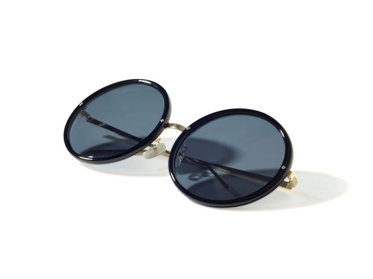 Apple Round Oversize Black  Sunglasses