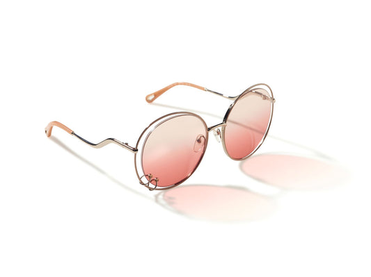 Chloe Carolina Round Gold Sunglasses